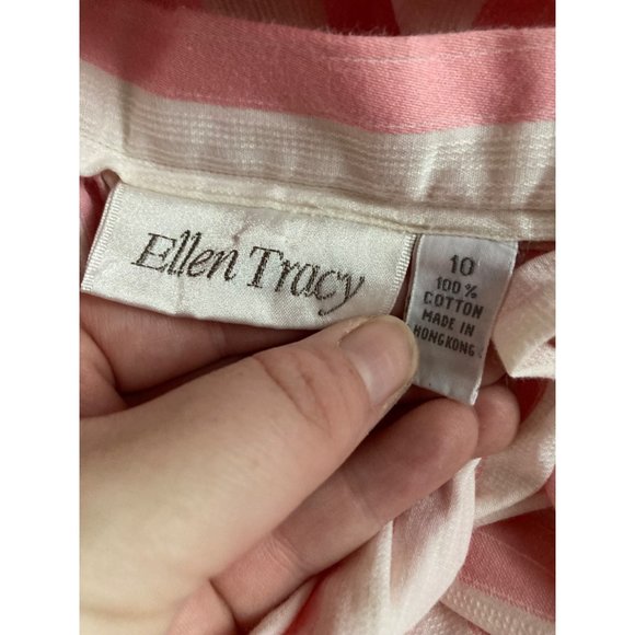 80's VTG 100% cotton coquette pastel cream & pink candy striper blouse and skirt - Picture 9 of 9